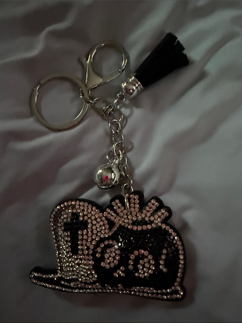 Rhinestone Skull and Grave Keychain Bag Charm